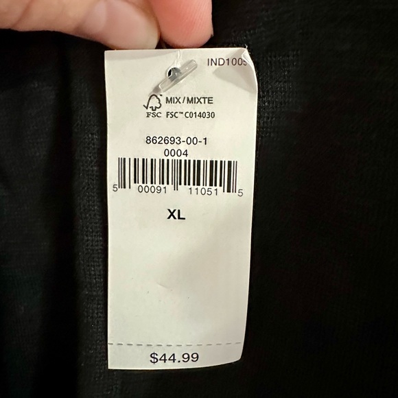 Black Banana Republic cropped criss-cross back short sleeve shirt, size XL, NWT - Picture 6 of 6